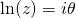 \begin{equation*} \ln(z) = i\theta \end{equation*}